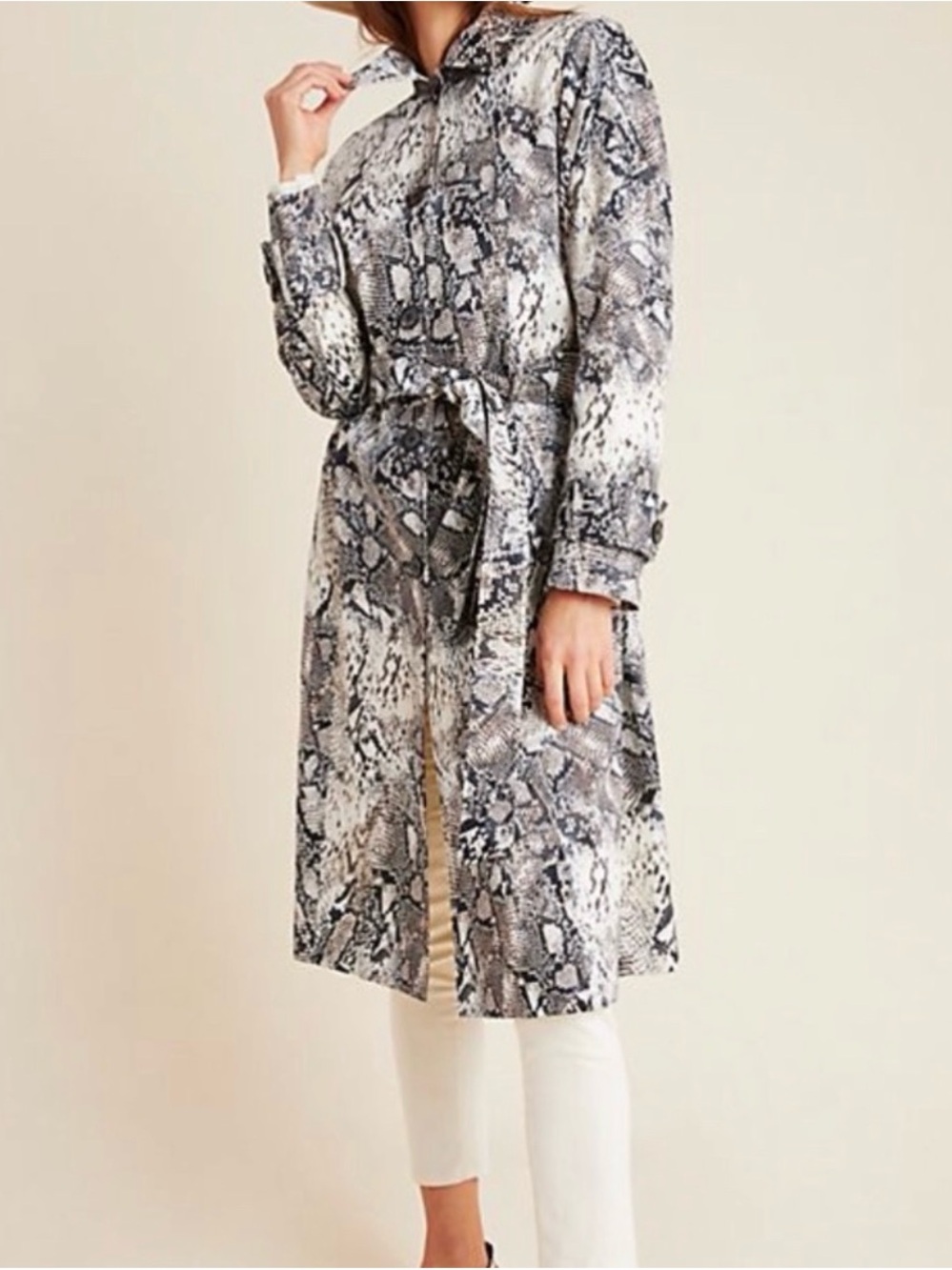 Helene London Snakeprint Trench Coat - Medium